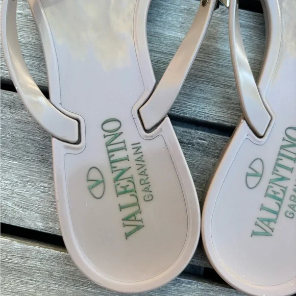 Valentino Tan Studded Sandals